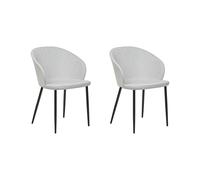 Set de 2 Chaises de Repas Rembourrées avec Accoudoirs Design Rétro en Tissu Poly