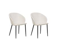 Set de 2 Chaises de Repas Rembourrées avec Accoudoirs Design Rétro en Tissu Poly