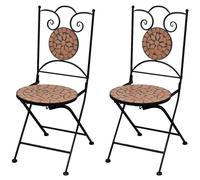 Set de 2 chaises mosaïque en terre cuite Ensemble chaises de jardin vidaXL