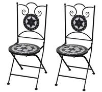 Set de 2 chaises mosaïque en terre cuite Ensemble chaises de jardin vidaXL