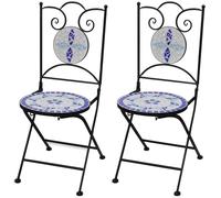 Set de 2 chaises mosaïque en terre cuite Ensemble chaises de jardin vidaXL