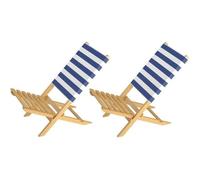Set de 2 chaises pliantes en bois, chaise de plage, siège de pêche 10-351-2