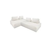 sweeek - Set de 2 chauffeuses pour canapé modulable Tissu Bouclette crème 2 Places Bao. L 180 x P 90 x H 74cm