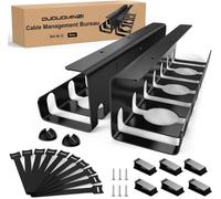 Set de 2 Chemins de Cable, Cable Management Bureau, Rangement Cable Bureau, Goulotte Passe Cable Bureau, Cache Cable Bureau, Organisateur de Cable, Cable Management Under Desk - Noir