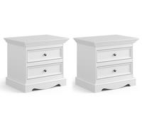 Set De 2 Consoles De Nuit Belluno Élégante En Bois Massif 59,5x44x53cm
