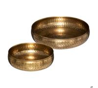 Set de 2 coupes ""Oasis"" métal doré D20/30,5cm - Atmosphera Créateur d'intérieur