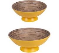 Set de 2 coupes sur pied Bambou jaunes 30 et 25 cm - Table Passion - Jaune - Bambou Jaune G