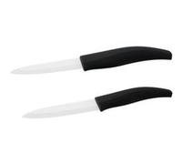 Set de 2 couteaux de cuisine lame en céramique 18 et 24 cm Nirosta Noir,Blanc G