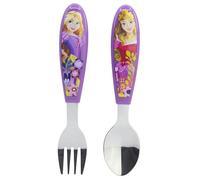 Set de 2 couverts pour enfant en acier inoxydable composé d'une fourchette et d'une cuillère Princesses Disney