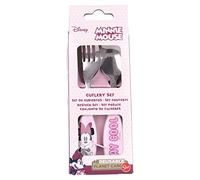 Set de 2 Couverts pour Enfants en Acier Inoxydable composé d'une Fourchette et d'une cuillère Minnie Mouse