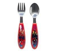 Set de 2 couverts pour enfants en acier inoxydable composé d'une fourchette et d'une cuillère Spiderman
