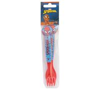 Set de 2 couverts pour enfants réutilisables en plastique composé d'une fourchette et d'une cuillère Spiderman