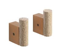 Muuto Set de 2 crochet mural Attach chêne, orange LxHxP 2,1x6,3x5,1cm