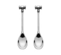 Alessi Mw20s2 Dressed Set de deux Cuillers Ouvre Œuf à la Coque en Acier Inoxydable 18/10 Brillant, Argent