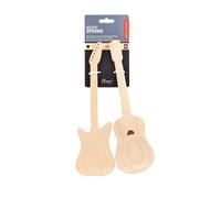 Kikkerland – Set de 2 cuillères en bois Guitare – Beige