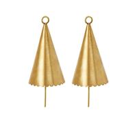 Set de 2 décorations de Noël cloche à cône HxØ 11.8x5cm