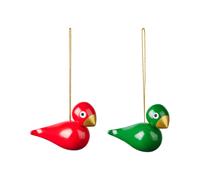 Set de 2 décorations de Noël oiseau WxHxD 7x5x3cm