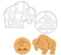 set de 2 emporte-pièces bison des plaines, 2 pièces