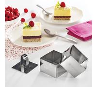 Set de 2 emporte pièces carrés en inox avec poussoir Mathon