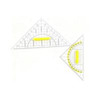 Set de 2 Équerres Géométriques Professionnelles 20 cm et 14 cm avec Poignée Antidérapante, Règle Triangulaire Flexible pour Dessin Technique, Modélisation, Cartographie et École