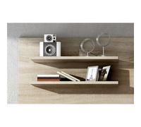 Set de 2 etageres murales coloris chene cambrian - Longueur 180 x profondeur 17,6 x hauteur 65 cm -PEGANE- Bois G