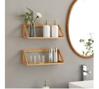 Set de 2 étagères murales Gjerdrum bambou 43 x 15 x 15 cm naturel
