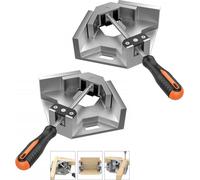 set de 2 étaux d'angle 90° en aluminium | étau d'angle pour le travail du bois | serre-joint pour cadres à onglets | serre-joint d'angle à angle droit pour bois métal | étau d'angle réglable