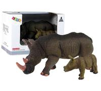 set de 2 figurines de rhinocéros avec jeune garçon