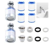Set de 2 filtres à eau pour robinet, filtre de robinet pour eau potable, filtres à eau efficaces pour robinet, détartrage rapide avec coton PP, universellement utilisables pour une eau potable propre