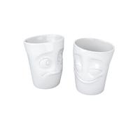 Set de 2 Gobelets Joyeux et Perplexe en porcelaine Tassen BLANC G