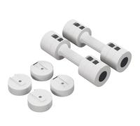 Set de 2 haltères - SPORTNOW - ensemble musculation disques poids réglables en acier et boîte de rangement - 2 x 2,5 kg - blanc