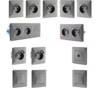 Zenitech - Set de 2 interrupteurs + prise 16A + prise USB + prise TV - Artezo