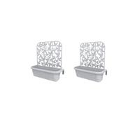 Set de 2 jardinières de balcon en plastique "Rondine" - Blanc - L 60 x l 20 x H 64 cm