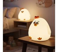 Lampe de table LED pour enfants, 2 lumières, lampe de chambre d'enfant, variateur tactile, silicone blanc, H 11 cm