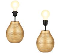 Set De 2 Lampes De Table Marrakesch Orient Retro Métal Doré 20 Cm E27