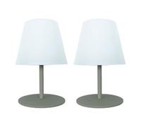 Lumisky Lampes de table LED TWINS Set de 2, sans fil, H16 cm, olive