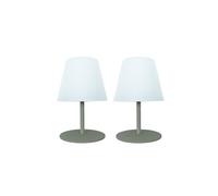 Set de 2 lampes de table sans fil - LUMISKY - TWINS - Olive - H16 cm - LED