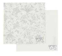 Set de 2 langes Toile de Jouy gris (70x70 cm)