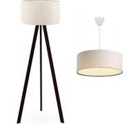 Set de 2 luminaires Scunthorpe suspension et lampadaire E27 crème [lux.pro] Beige G