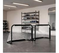 Set de 2 mini-buts de football pliables cadre métallique et filet résistant 90 x 36 x 60 cm pour extérieur et intérieur