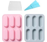 Set de 2 moules à biscuits en silicone, 6 cavités, Moule à céréales, Moules à barres de chocolat antiadhésifs Pour pain Cnady Eclair, savon, résine, chocolat, barres énergétiques