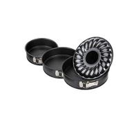 Set de 2 moules à manqué et 1 moule à manqué et savarin diamètres 20, 24 , 28 cm Zenker Black Metallic