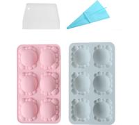 Set de 2 Moules en silicone pour fondant au crabe pour la décoration de gâteaux Sugarcraft, Cupcake Topper, Résine Epoxy, Argile Polymère, Avec Poche à douille Et Raclette