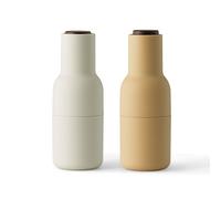 Set de 2 moulins Bottle Grinder couvercle noyer H 20,5cm / Ø 8cm