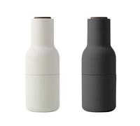 Set de 2 moulins Bottle Grinder couvercle noyer H 20,5cm / Ø 8cm
