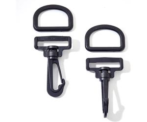 Set de 2 mousquetons Prym - Plastique noir - 30 mm