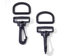 Set de 2 mousquetons Prym - Plastique noir - 40 mm
