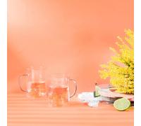 Set de 2 mugs en verre strié CRISTEL