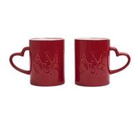 Set de 2 mugs rouges en céramique avec inscription "Amour" (30 cl) - - ALTOBUY Rouge
