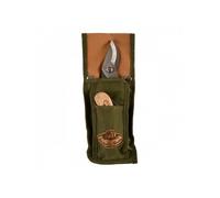 Set de 2 outils de taille et housse de rangement - Sécateur et couteau de jardinage - Inox et frêne